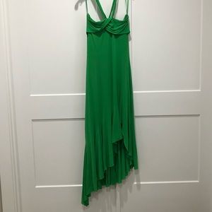 BCBGMaxAzria Green Maxi Halter Dress